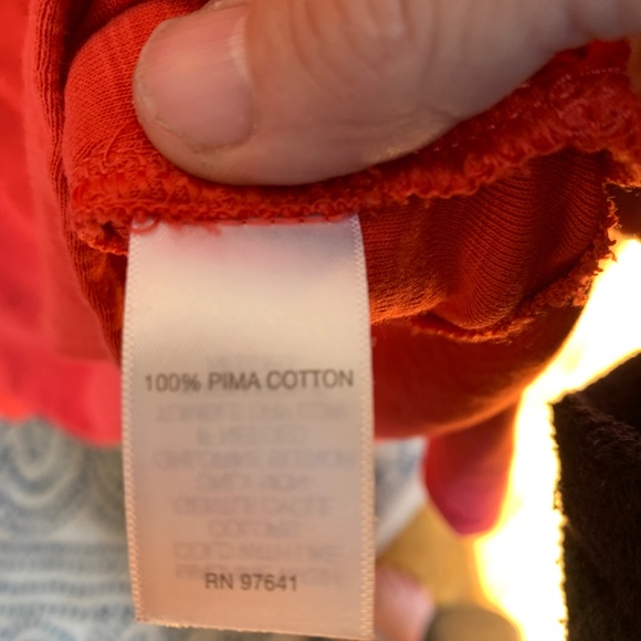 J jill Pima dipped hem tunic in orange red. Worn 2x - Picture 5 of 6